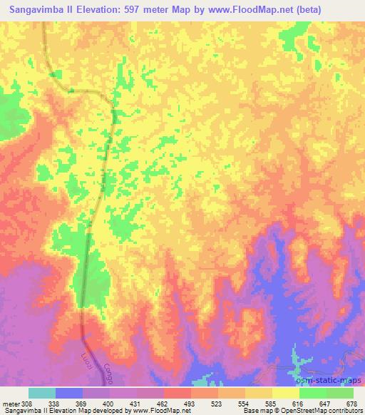 Sangavimba II,Congo (Brazzaville) Elevation Map