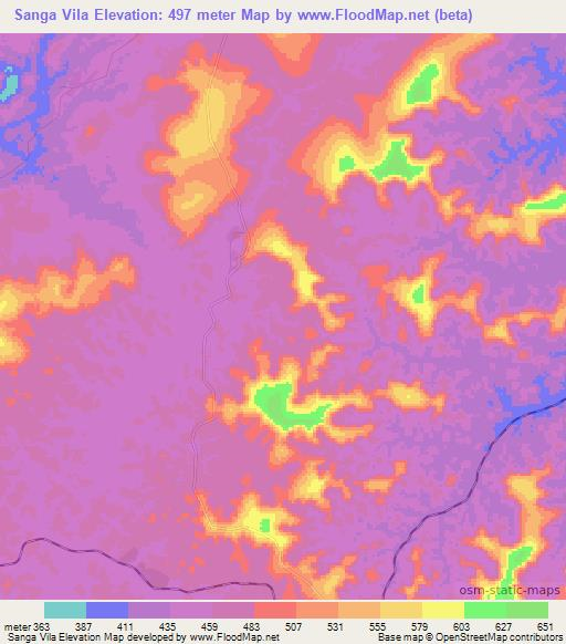 Sanga Vila,Congo (Brazzaville) Elevation Map
