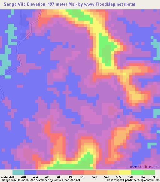 Sanga Vila,Congo (Brazzaville) Elevation Map