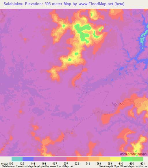 Salabiakou,Congo (Brazzaville) Elevation Map