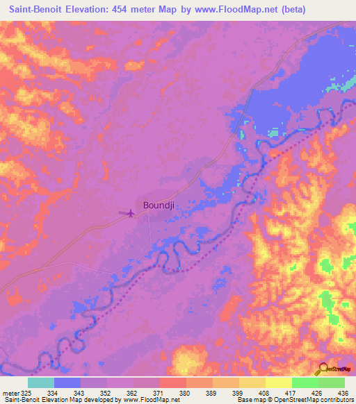 Saint-Benoit,Congo (Brazzaville) Elevation Map