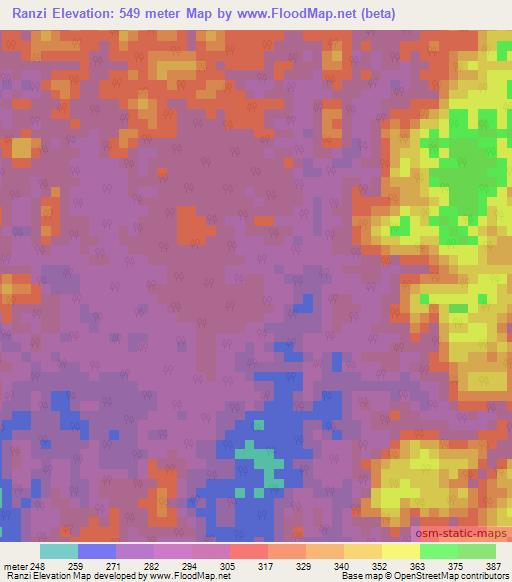 Ranzi,Congo (Brazzaville) Elevation Map