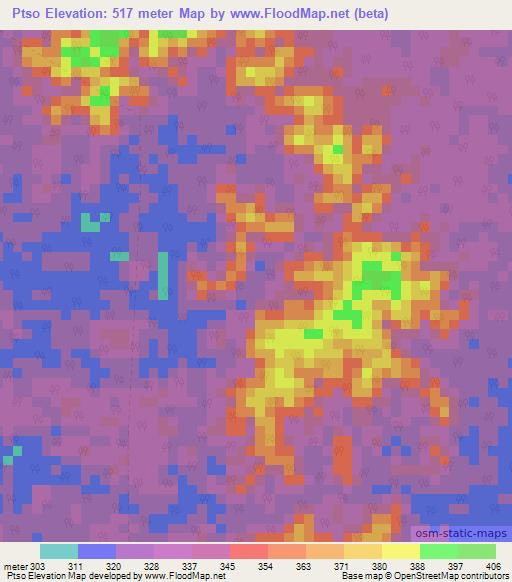 Ptso,Congo (Brazzaville) Elevation Map