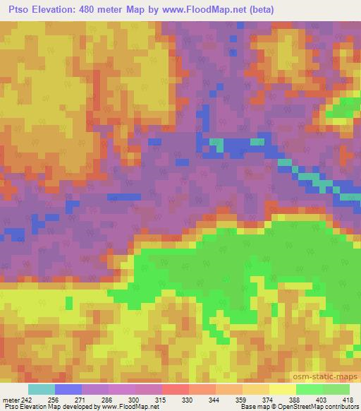 Ptso,Congo (Brazzaville) Elevation Map