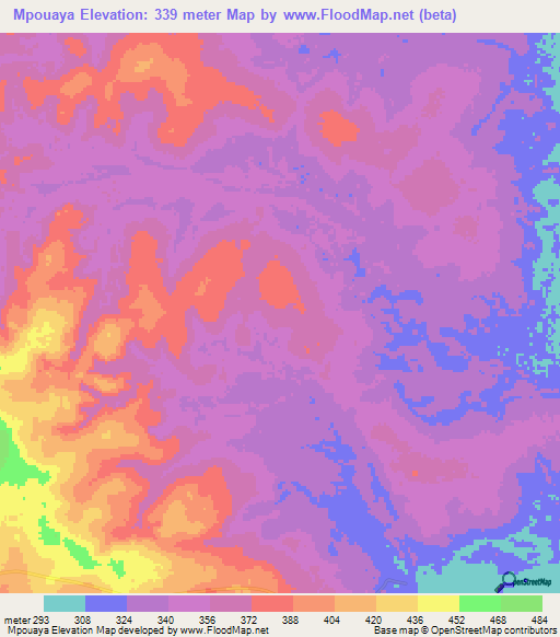 Mpouaya,Congo (Brazzaville) Elevation Map