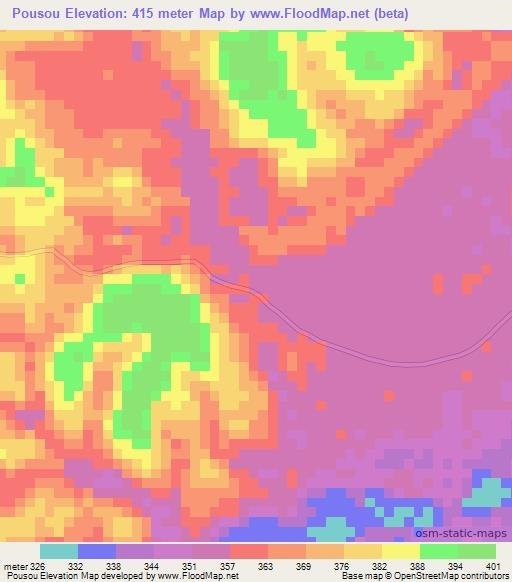 Pousou,Congo (Brazzaville) Elevation Map