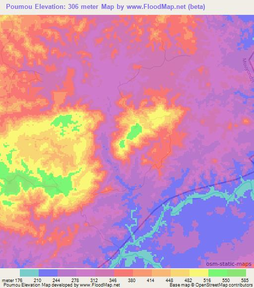 Poumou,Congo (Brazzaville) Elevation Map
