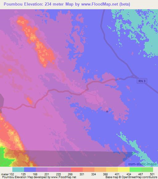 Poumbou,Congo (Brazzaville) Elevation Map