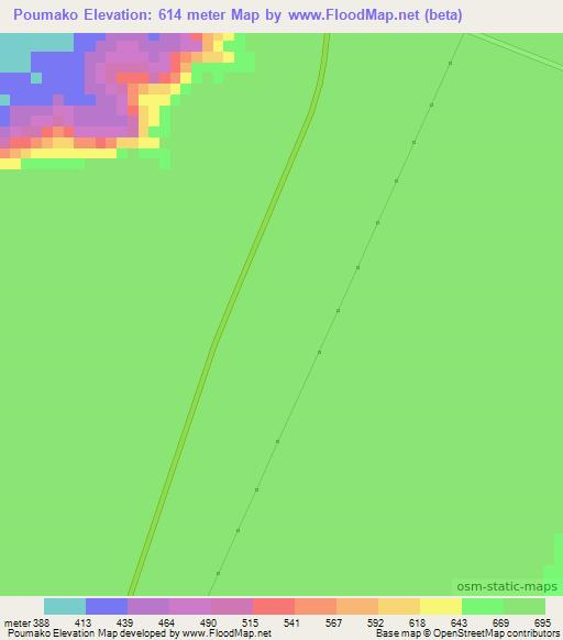 Poumako,Congo (Brazzaville) Elevation Map