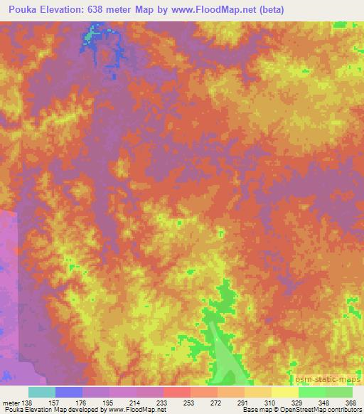 Pouka,Congo (Brazzaville) Elevation Map