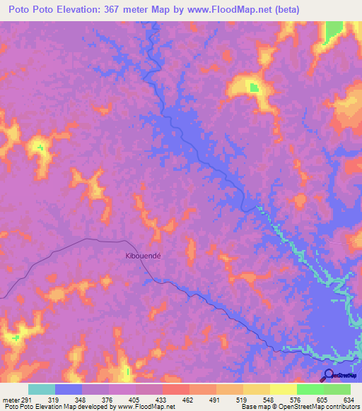 Poto Poto,Congo (Brazzaville) Elevation Map