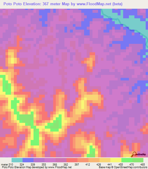 Poto Poto,Congo (Brazzaville) Elevation Map