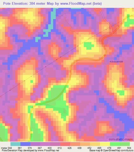 Pote,Congo (Brazzaville) Elevation Map