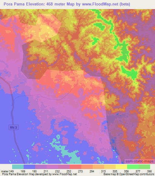 Pora Pama,Congo (Brazzaville) Elevation Map