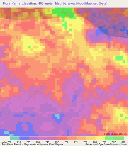 Pora Pama,Congo (Brazzaville) Elevation Map