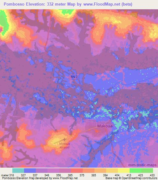 Pombosso,Congo (Brazzaville) Elevation Map