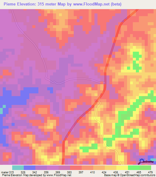 Pieme,Congo (Brazzaville) Elevation Map