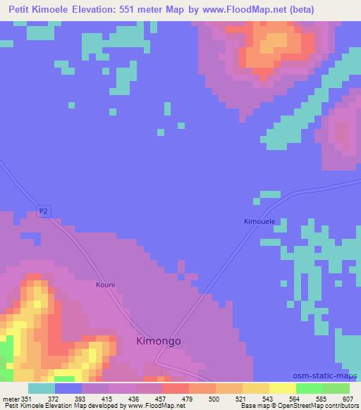 Petit Kimoele,Congo (Brazzaville) Elevation Map