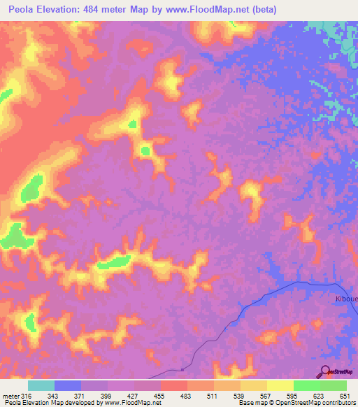 Peola,Congo (Brazzaville) Elevation Map