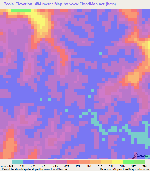 Peola,Congo (Brazzaville) Elevation Map