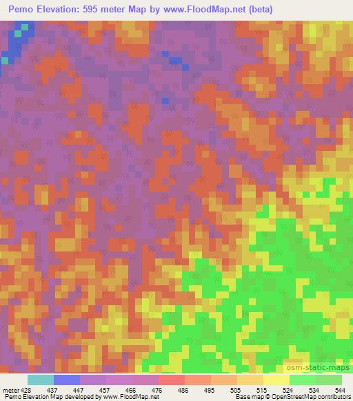 Pemo,Congo (Brazzaville) Elevation Map