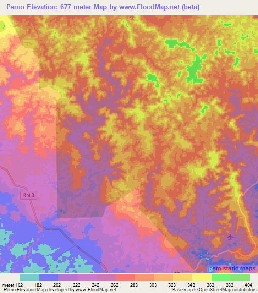 Pemo,Congo (Brazzaville) Elevation Map