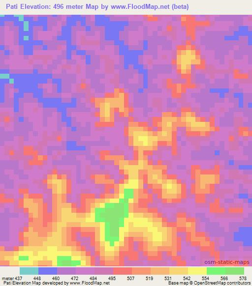 Pati,Congo (Brazzaville) Elevation Map