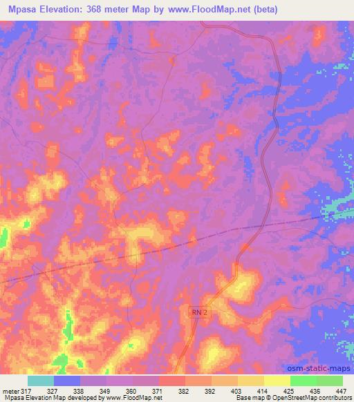 Mpasa,Congo (Brazzaville) Elevation Map
