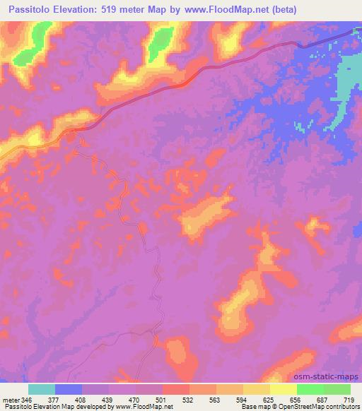 Passitolo,Congo (Brazzaville) Elevation Map