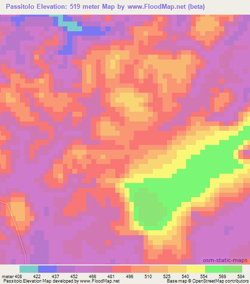 Passitolo,Congo (Brazzaville) Elevation Map