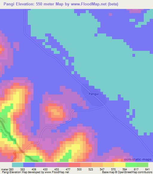 Pangi,Congo (Brazzaville) Elevation Map