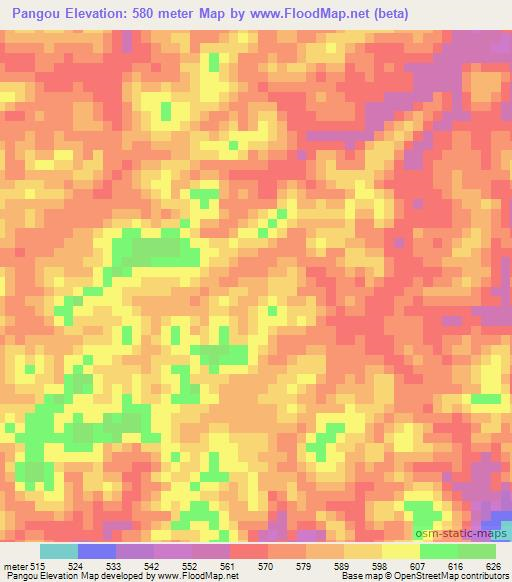 Pangou,Congo (Brazzaville) Elevation Map