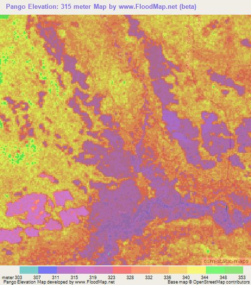 Pango,Congo (Brazzaville) Elevation Map