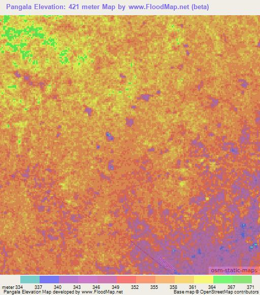 Pangala,Congo (Brazzaville) Elevation Map