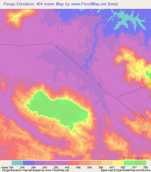 Panga,Congo (Brazzaville) Elevation Map