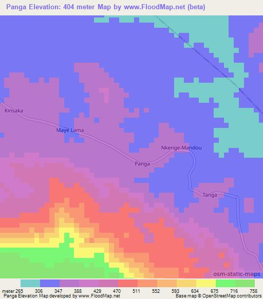 Panga,Congo (Brazzaville) Elevation Map