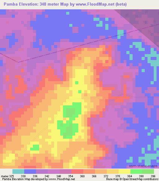 Pamba,Congo (Brazzaville) Elevation Map