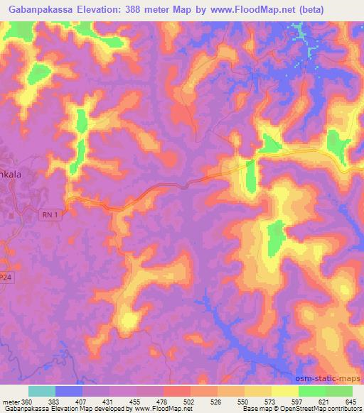 Gabanpakassa,Congo (Brazzaville) Elevation Map