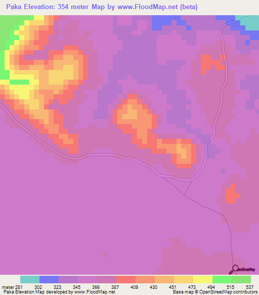 Paka,Congo (Brazzaville) Elevation Map
