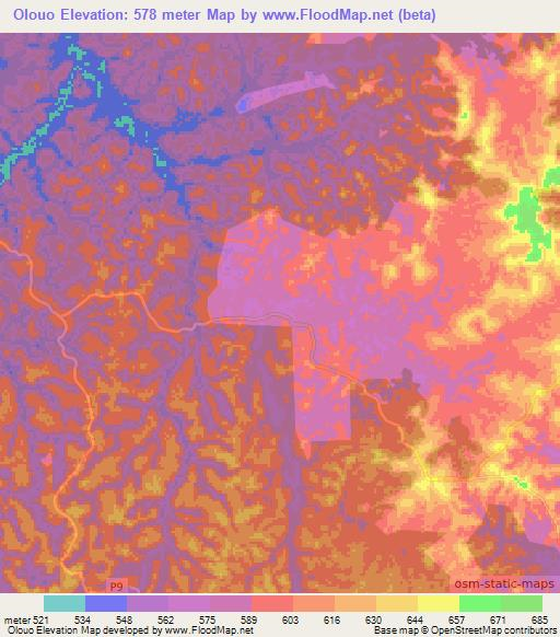 Olouo,Congo (Brazzaville) Elevation Map