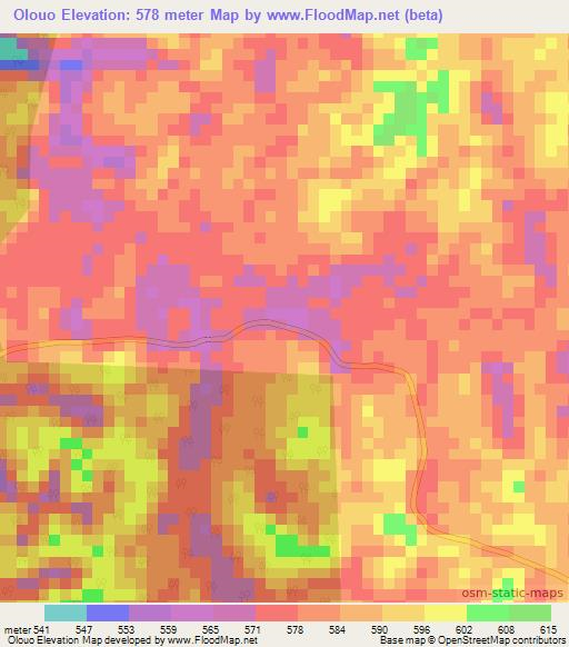 Olouo,Congo (Brazzaville) Elevation Map