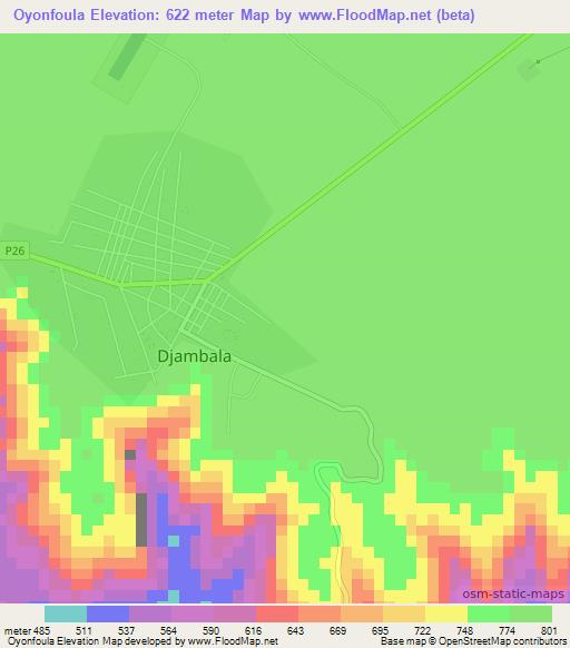 Oyonfoula,Congo (Brazzaville) Elevation Map