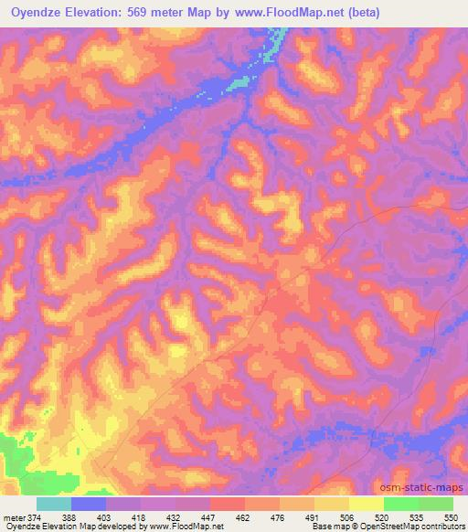 Oyendze,Congo (Brazzaville) Elevation Map