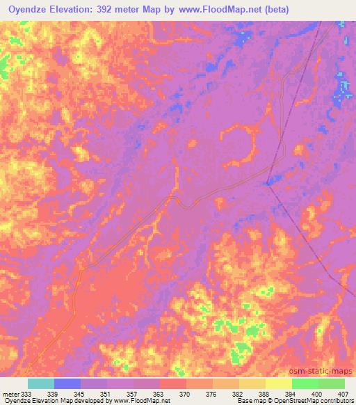 Oyendze,Congo (Brazzaville) Elevation Map