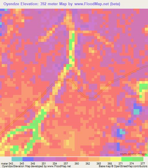 Oyendze,Congo (Brazzaville) Elevation Map