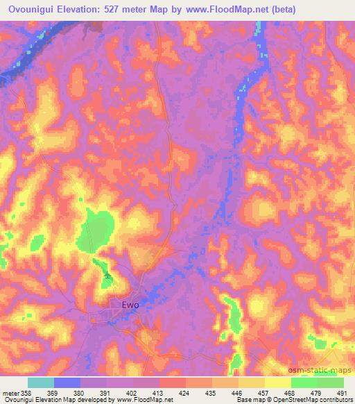 Ovounigui,Congo (Brazzaville) Elevation Map