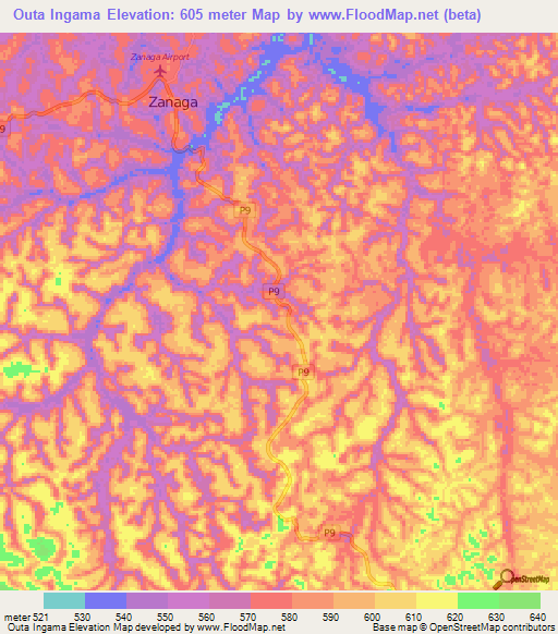 Outa Ingama,Congo (Brazzaville) Elevation Map