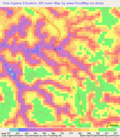 Outa Ingama,Congo (Brazzaville) Elevation Map