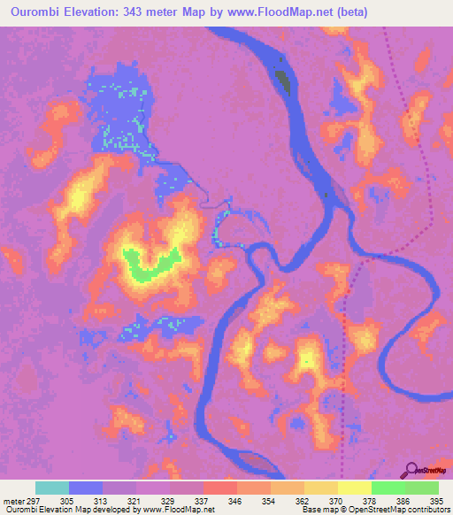 Ourombi,Congo (Brazzaville) Elevation Map