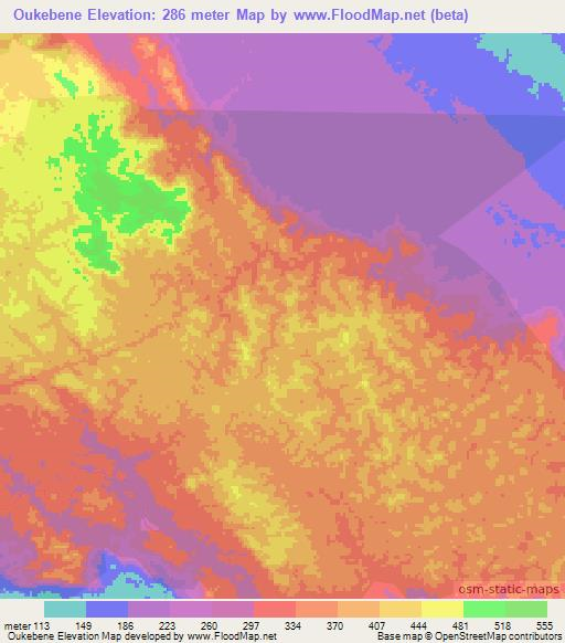 Oukebene,Congo (Brazzaville) Elevation Map